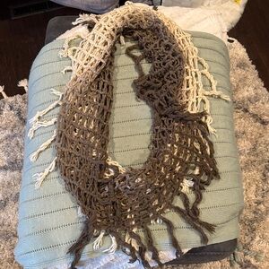 BKE Brown and Cream Knit Scarf